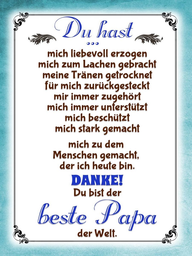 Holzschild 40x30 cm Danke du bis der Beste Papa
