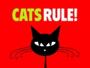 Holzschild 30x40 cm cats rule Katze