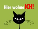 Holzschild 30x40 cm Katze hier wohne ich