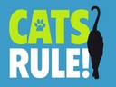 Holzschild 30x40 cm cats rule Katze
