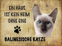Holzschild 30x40 cm balinesische Katze