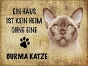 Holzschild 30x40 cm Burma Katze ohne kein Heim