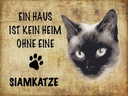 Holzschild 30x40 cm Siamkatze Katze ohne kein Heim