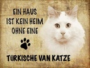 Holzschild 30x40 cm türkische Van Katze