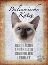 Holzschild 40x30 cm balinesische Katze