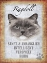 Holzschild 40x30 cm Ragdoll Katze sanft