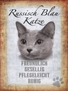 Holzschild 40x30 cm russisch blau Katze