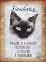 Holzschild 40x30 cm Siamkatze Katze grazil