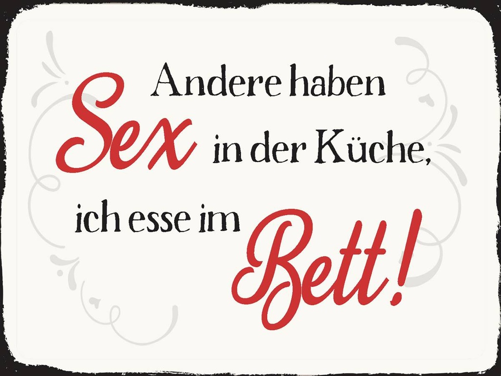 Holzschild 30x40 cm Sex in der Küche Bett