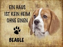 Holzschild 30x40 cm Beagle Hund ohne kein Heim