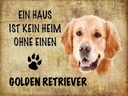 Holzschild 30x40 cm Golden Retriever Hund