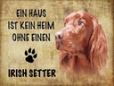 Holzschild 30x40 cm Irish Setter Hund
