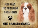 Holzschild 30x40 cm King Charles Spaniel Hund