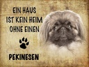Holzschild 30x40 cm Pekinesen Hund ohne kein Heim