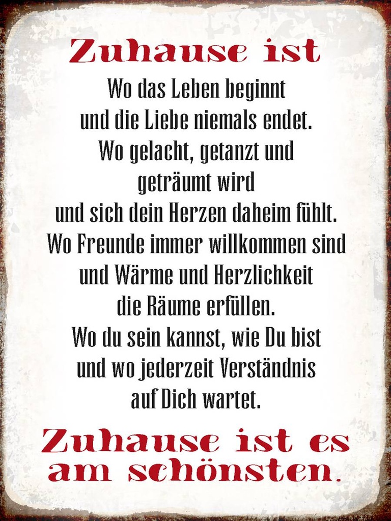 Holzschild 40x30 cm Zuhause ist am schönsten