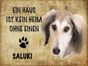 Holzschild 30x40 cm Saluki Hund ohne kein Heim