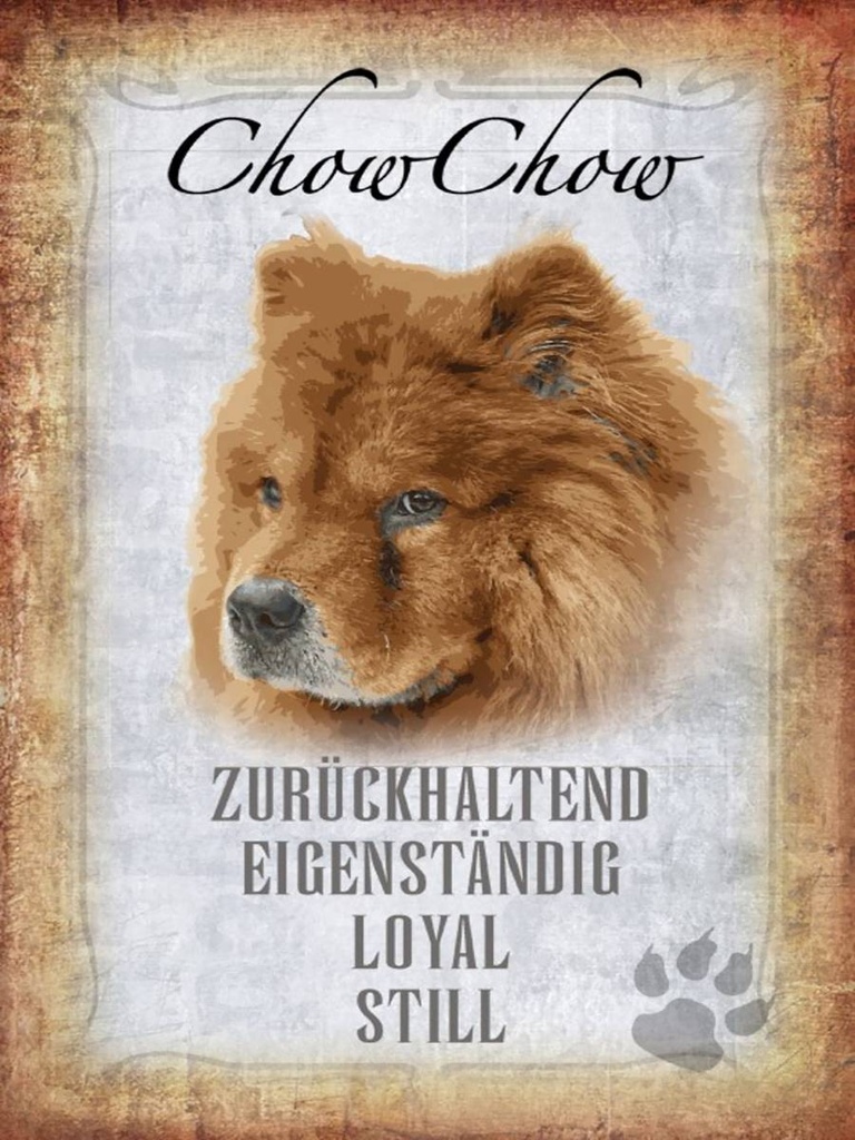 Holzschild 40x30 cm Chow Chow Hund loyal