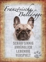 Holzschild 40x30 cm Französische Bulldogge Hund