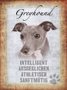 Holzschild 40x30 cm Greyhound Hund