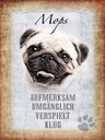 Holzschild 40x30 cm Mops Hund