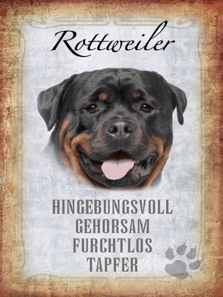Holzschild 40x30 cm Rottweiler Hund