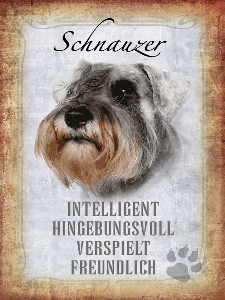 Holzschild 40x30 cm Schnauzer Hund