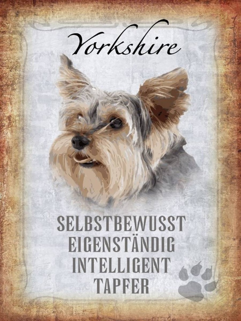 Holzschild 40x30 cm Yorkshire Hund
