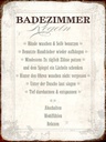 Holzschild 40x30 cm Badezimmer Regeln Haus