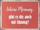 Holzschild 30x40 cm schöne Meinung gibt mit Ahnung