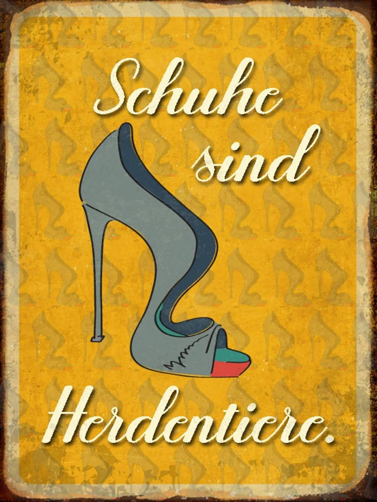Holzschild 40x30 cm Schuhe sind Herdentiere