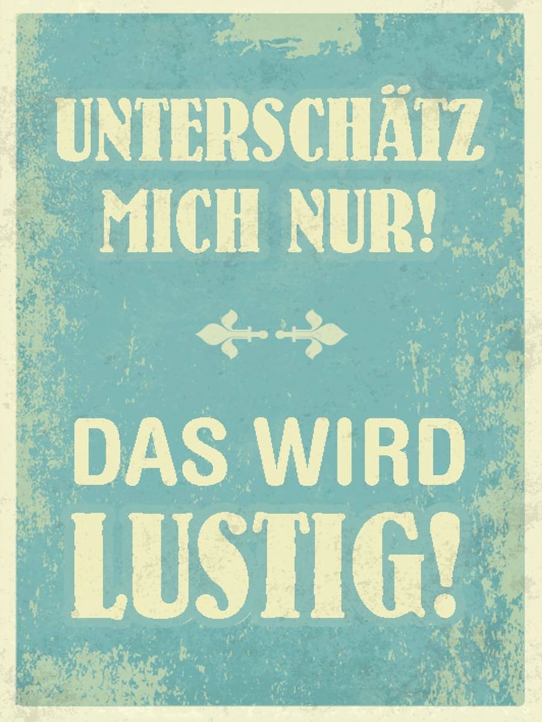 Holzschild 40x30 cm unterschätz mich nur