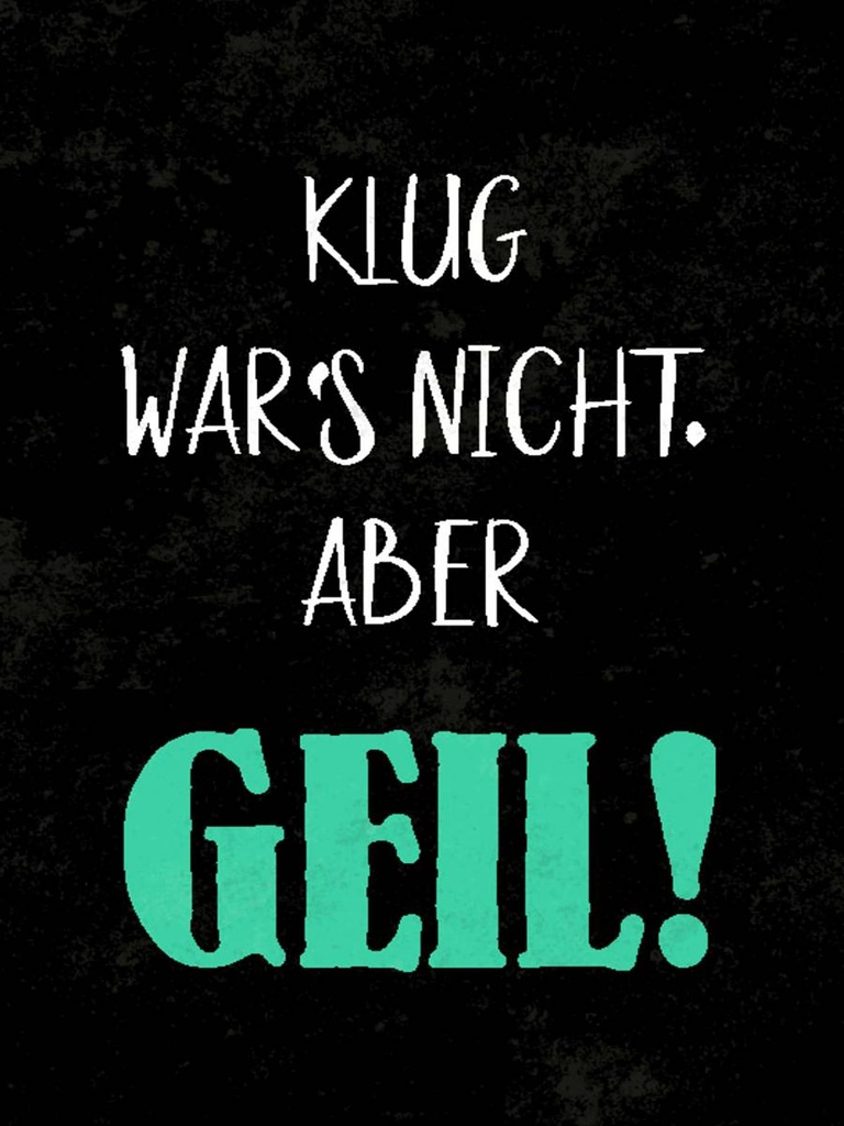 Holzschild 40x30 cm klug war nicht aber geil