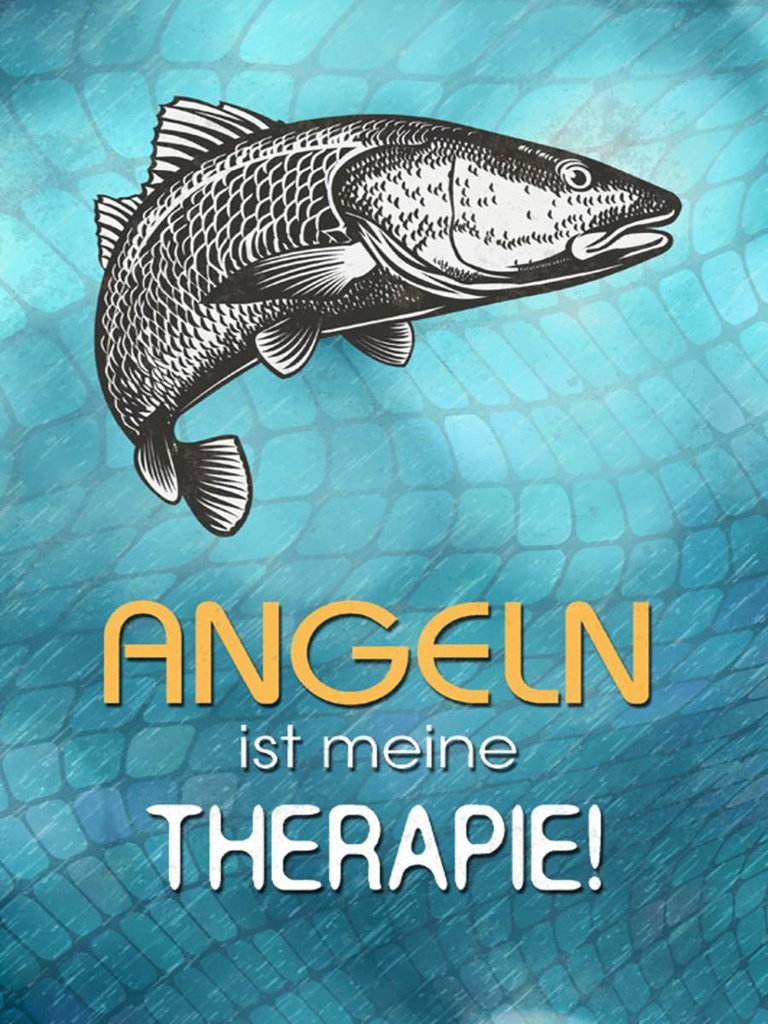 Holzschild 40x30 cm Angeln ist meine Therapie