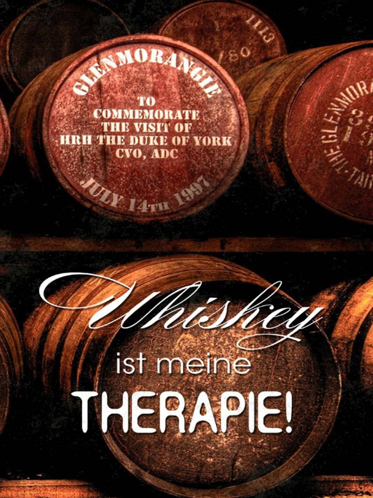 Holzschild 40x30 cm Whiskey ist meine Therapie