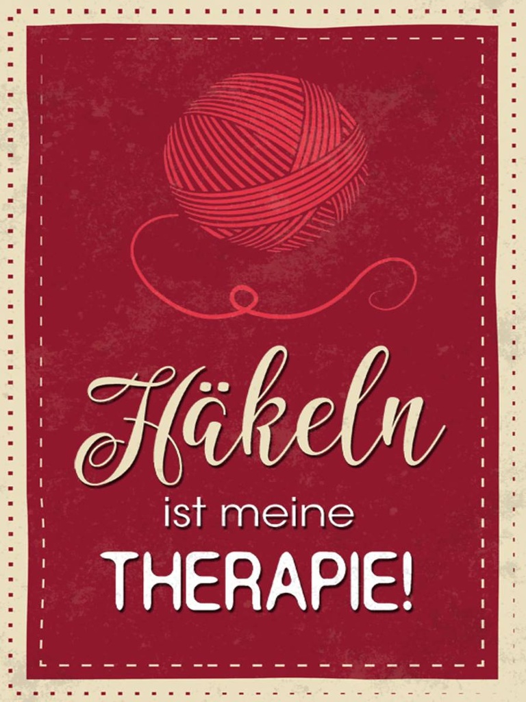 Holzschild 40x30 cm Häkeln ist meine Therapie