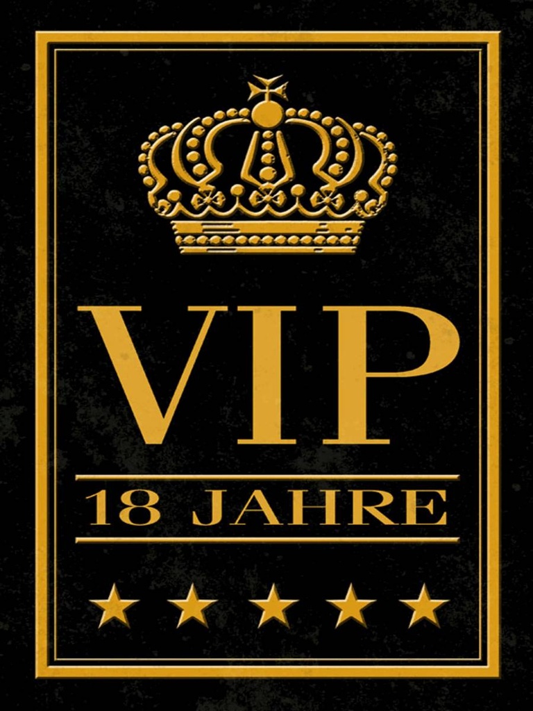 Holzschild 40x30 cm VIP 18 Jahre