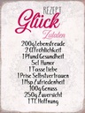 Holzschild 40x30 cm Rezept Glück Zutaten