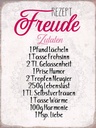 Holzschild 40x30 cm Rezept Freude Zutaten