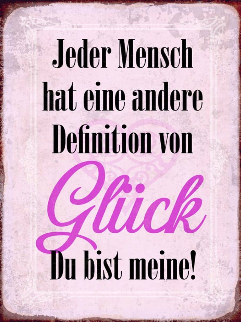 Holzschild 40x30 cm Glück du bis meine