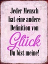 Holzschild 40x30 cm Glück du bis meine