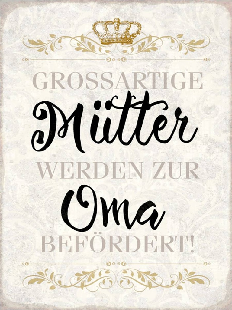 Holzschild 40x30 cm grossartig Mütter werden zur Oma