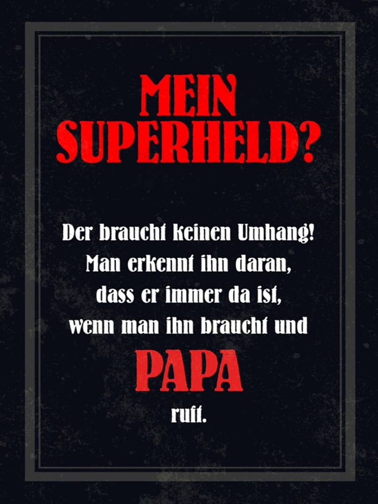 Holzschild 40x30 cm mein Superheld Papa