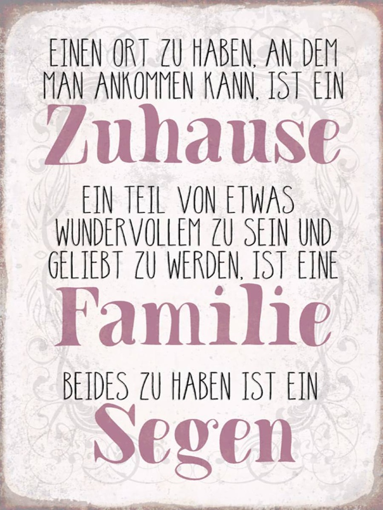 Holzschild 40x30 cm Zuhause Familie beides ein Segen