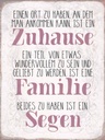 Holzschild 40x30 cm Zuhause Familie beides ein Segen