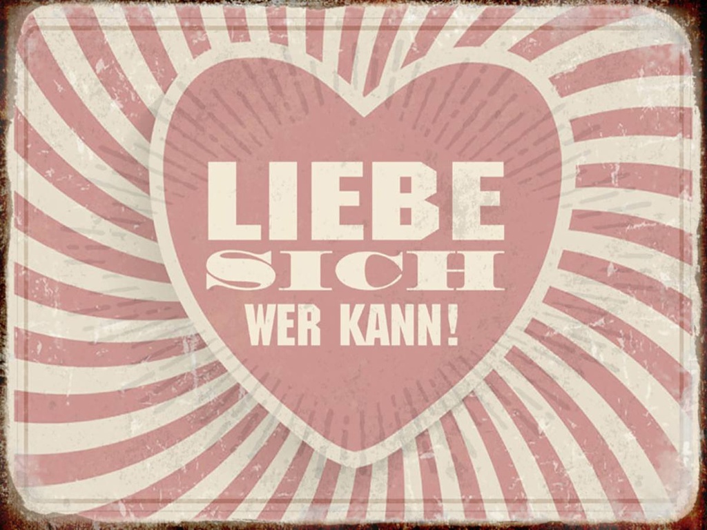 Holzschild 30x40 cm Retro liebe sich wer kann