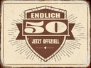 Holzschild 30x40 cm Retro Glückwunsch endlich 50