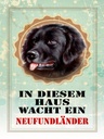Holzschild 40x30 cm Hund diesem Haus wacht Neufundländer