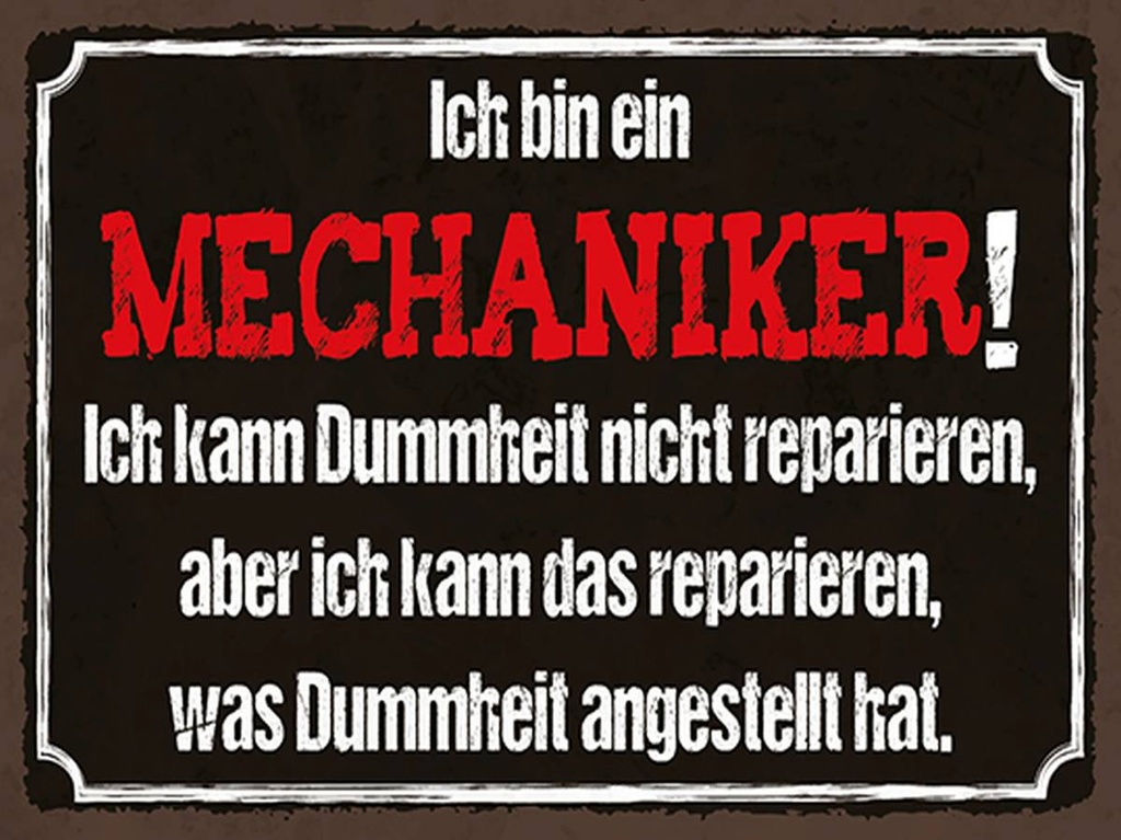 [LA-1790295-H] Holzschild 30x40 cm bin Mechaniker kann reparieren Beruf Arbeit