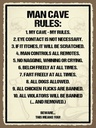 Holzschild 40x30 cm Man Cave Rules my cave my rules