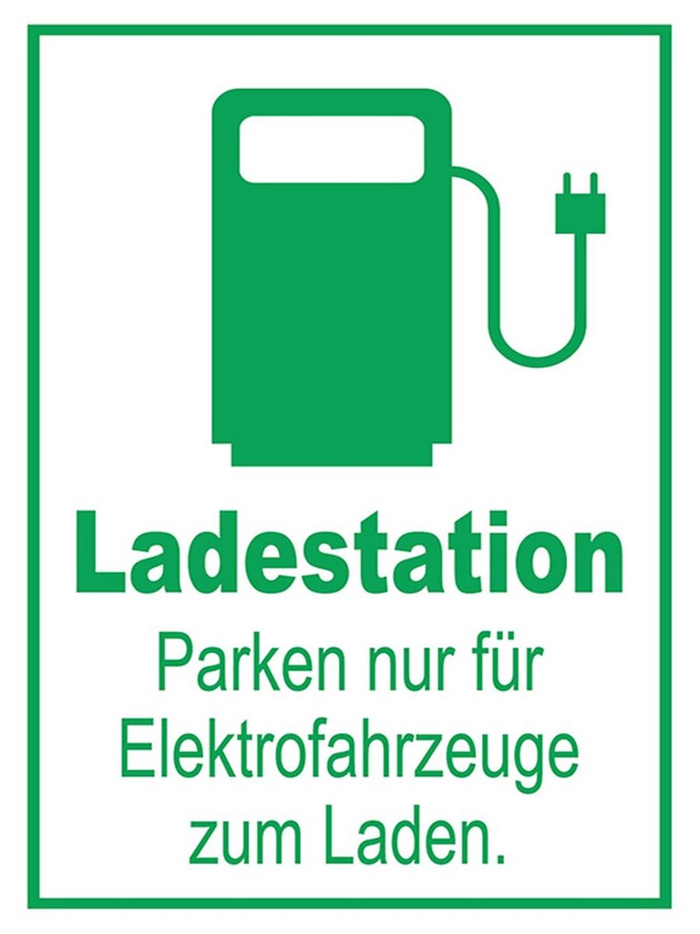 Holzschild 40x30 cm Parken Ladestation nur Elektrofahrzeuge